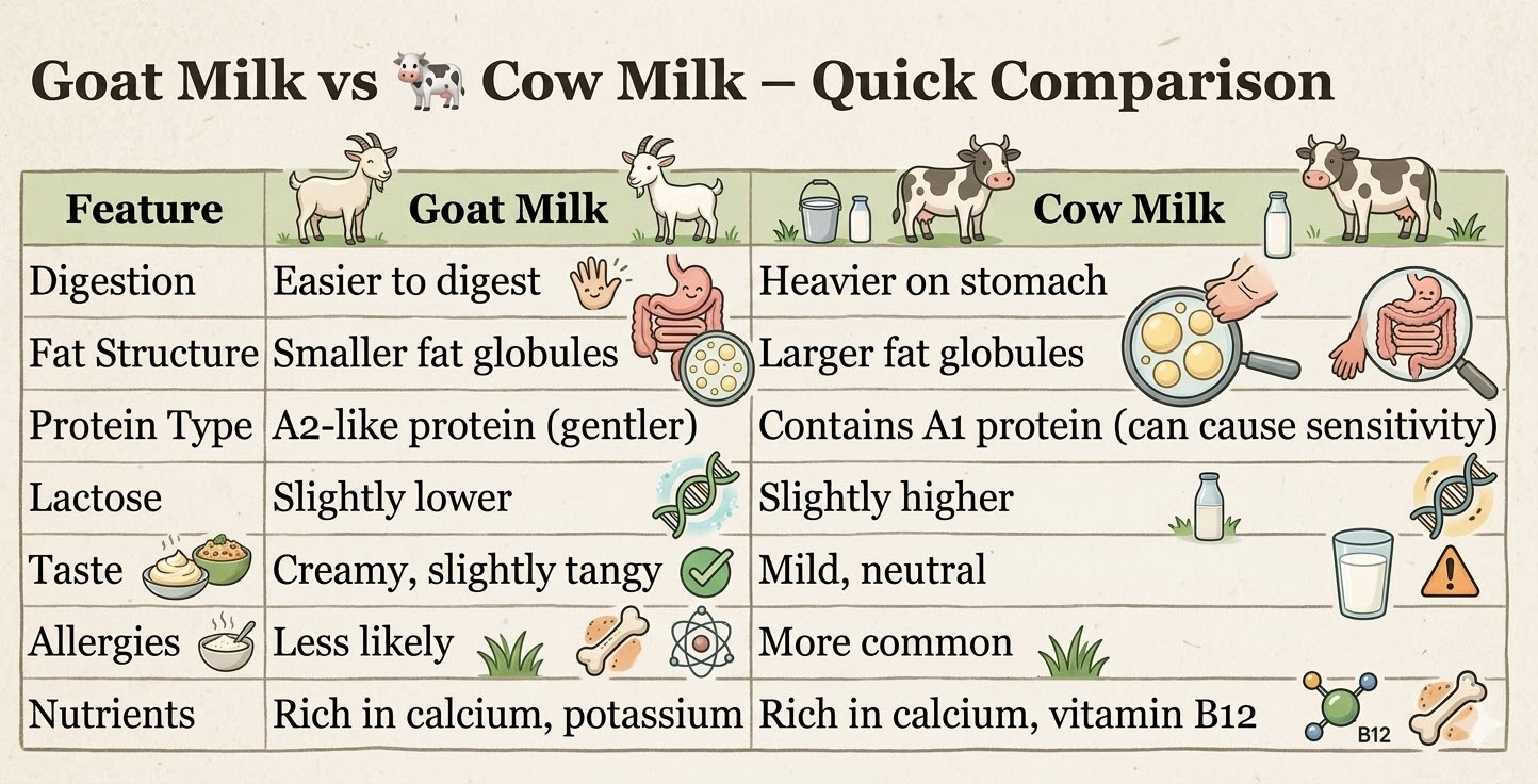 Goat Milk vs Cow Milk – Quick Comparison